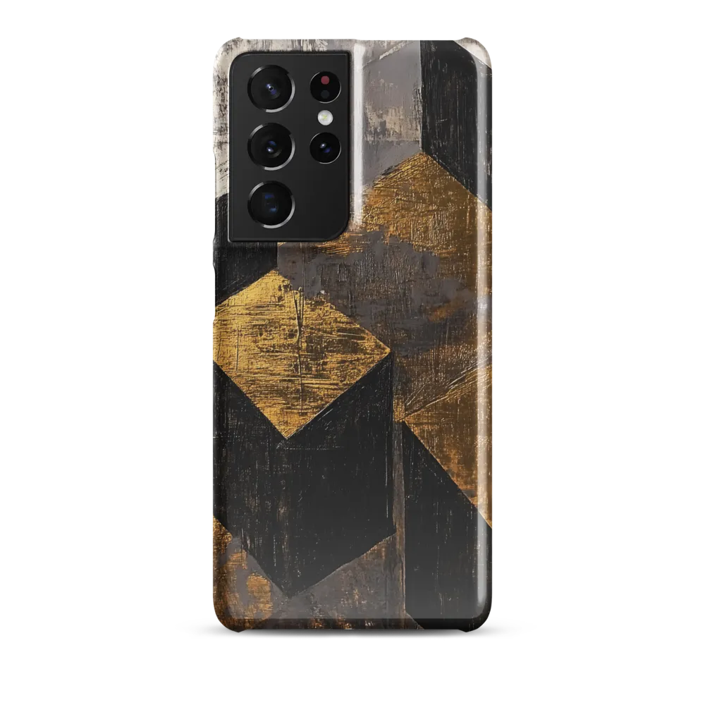 Geometric Harmony in Gold and Black | Phone Case |  S21 Ultra | Snap Case | Glossy