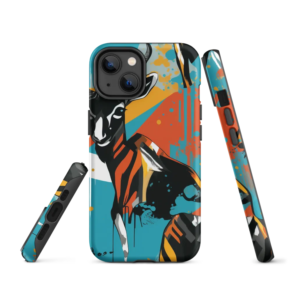 Dynamic Antelope in Vivid Abstract