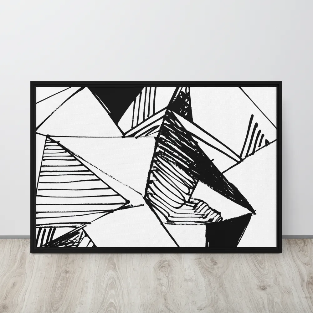Dynamic Geometry in Ink | Canvas with Black Frame | 24″×36″