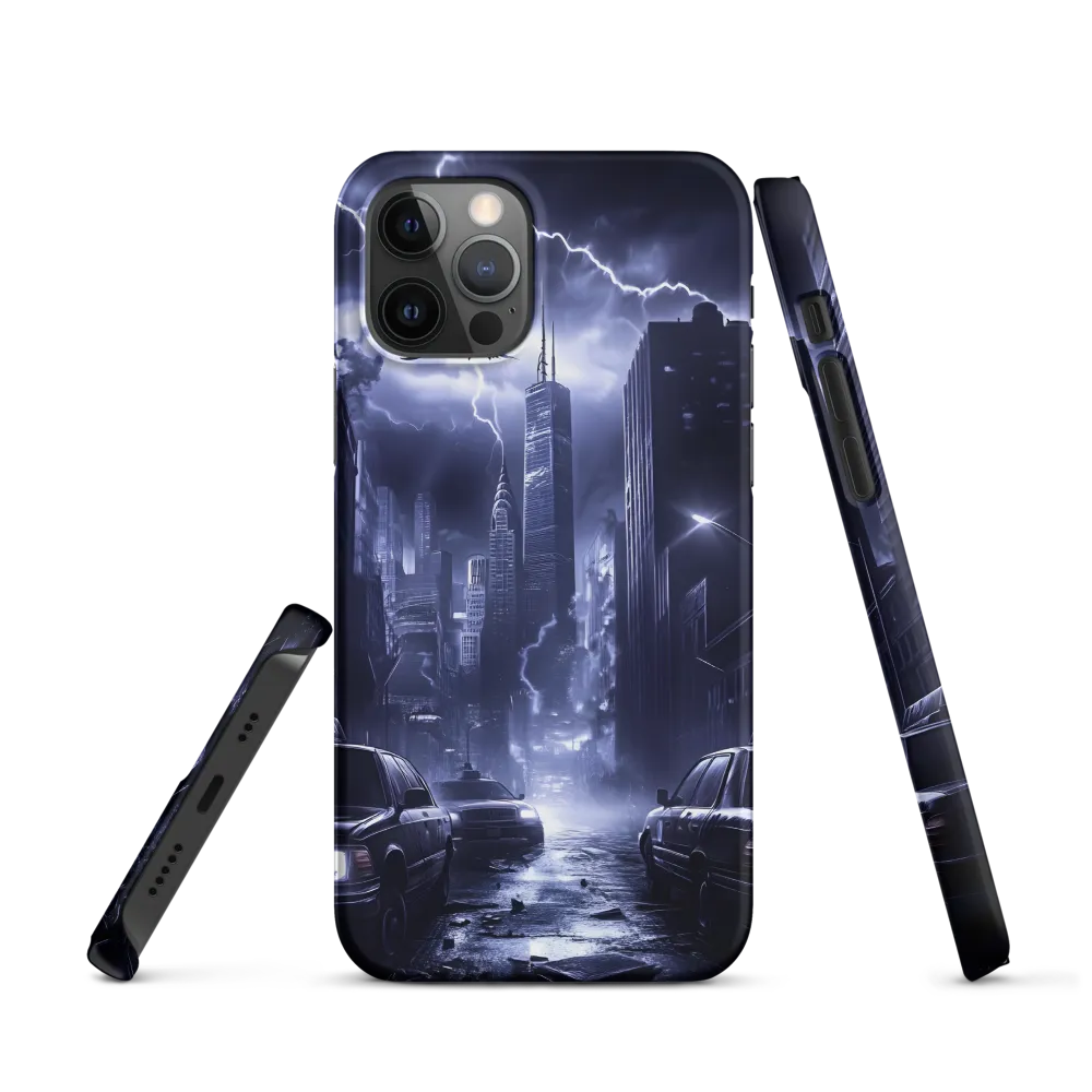 Stormy Cityscape: Shadows of the Night | Phone Case |  12 Pro | Snap Case | Matte