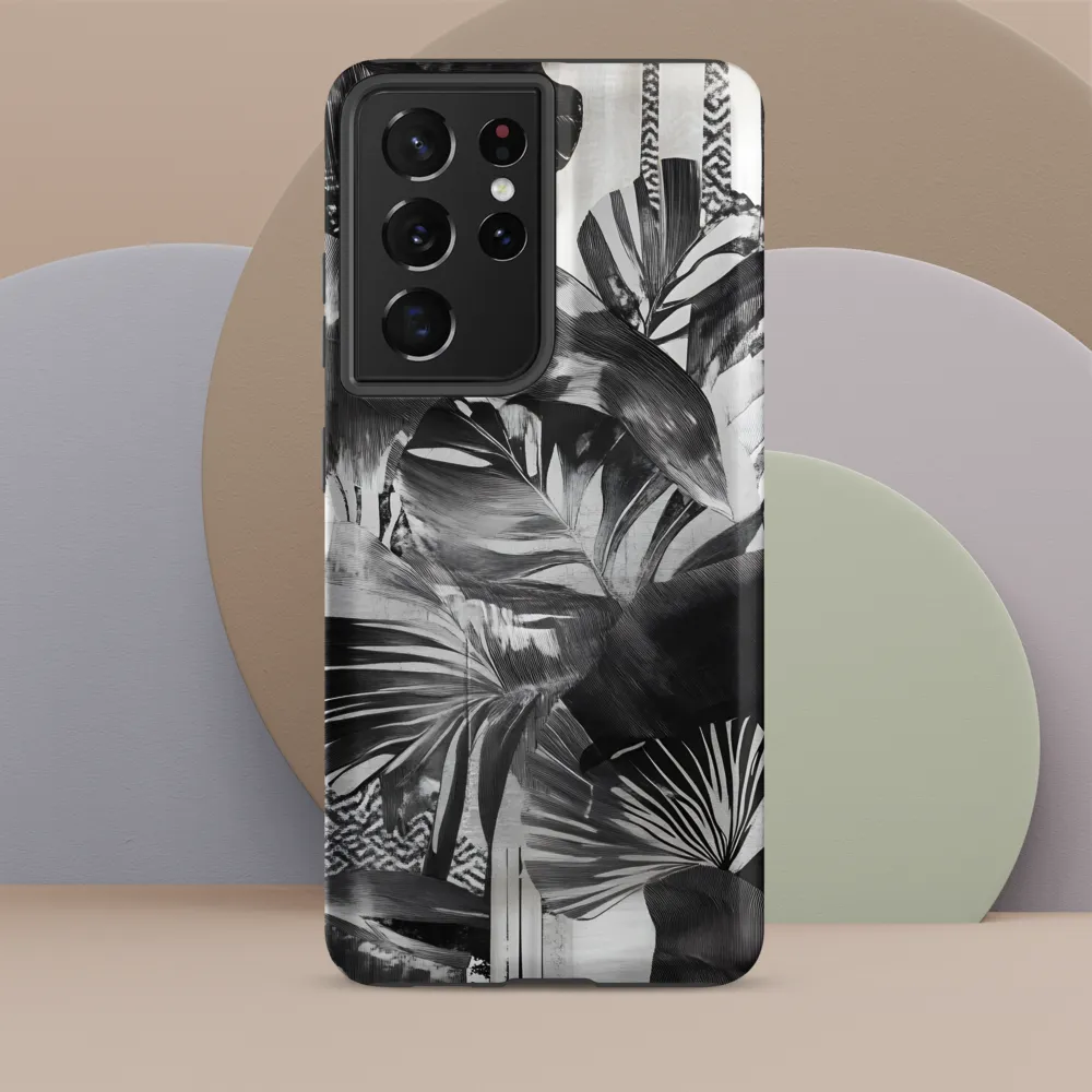 Monochrome Serenity in Tropical Foliage