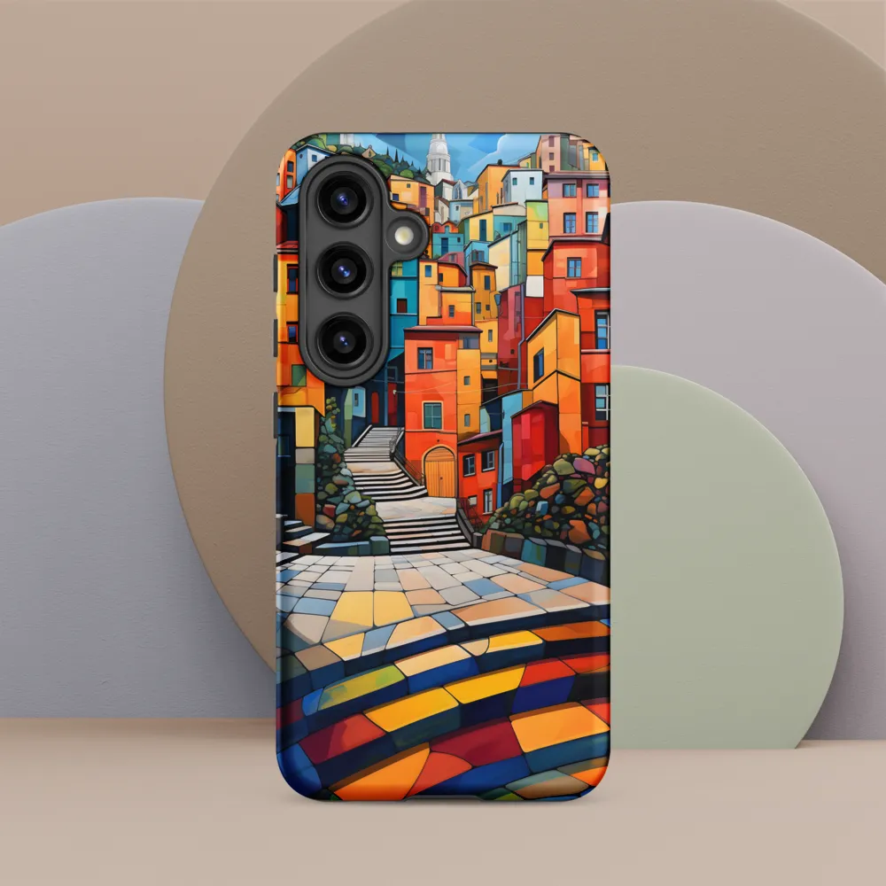 Vibrant Village: A Cubist Journey