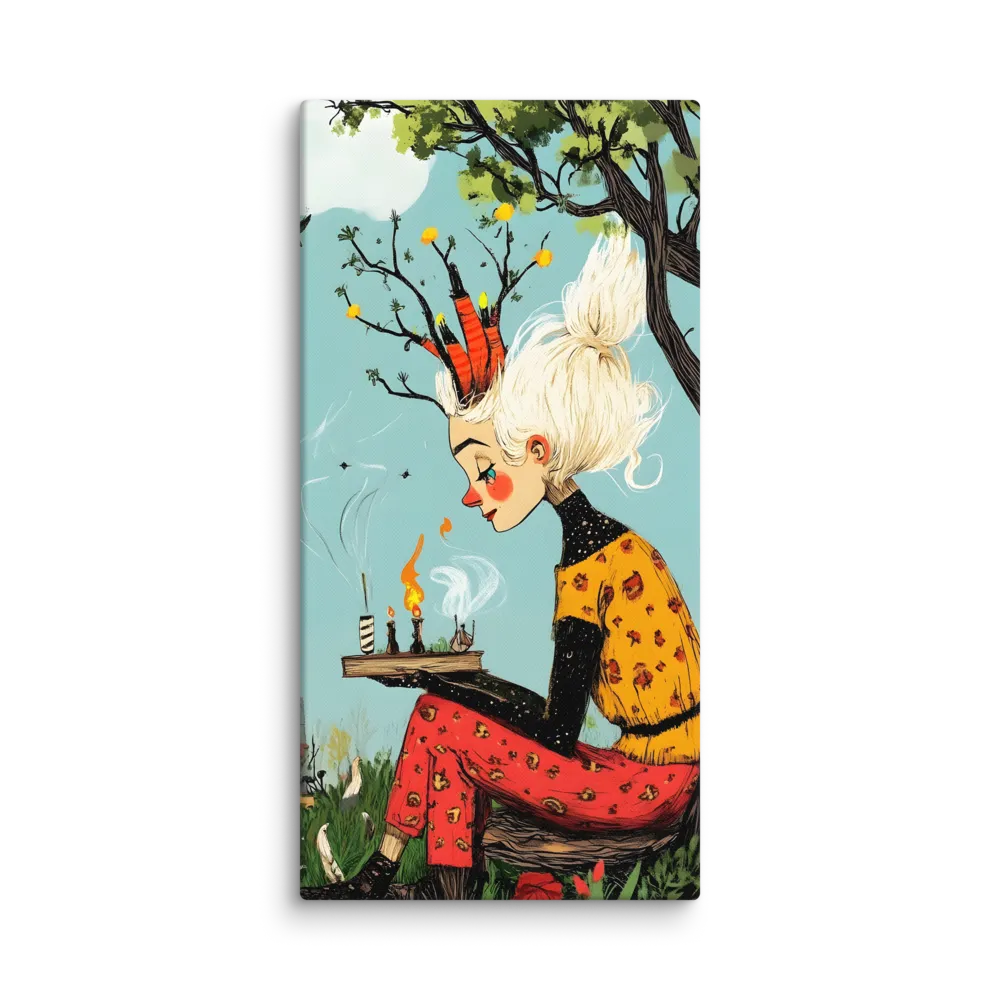 Whimsical Nature Girl | Canvas | 20″×40″