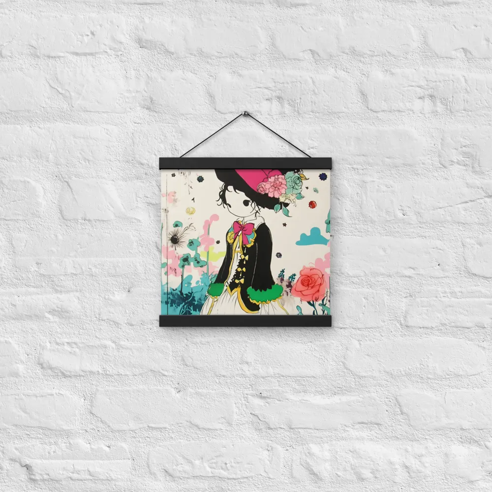 Whimsical Garden Reverie | Poster With Black Wood Hanger | 12″×12″