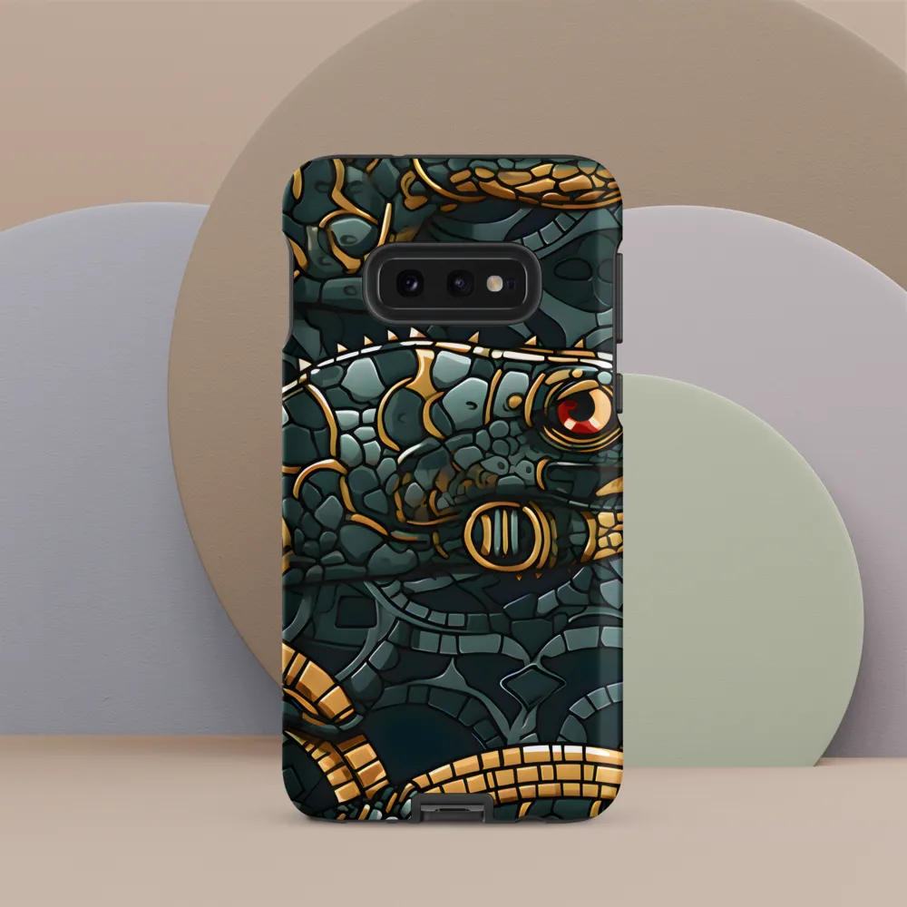 Reptilian Elegance: A Digital Art Nouveau Tapestry