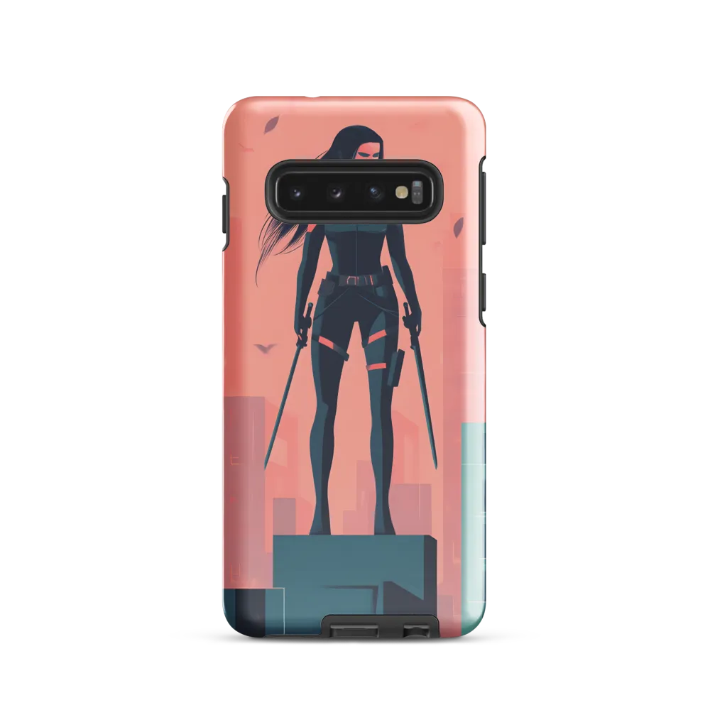 Urban Sentinel: A Warrior's Stand | Phone Case |  S10 | Tough Case | Glossy