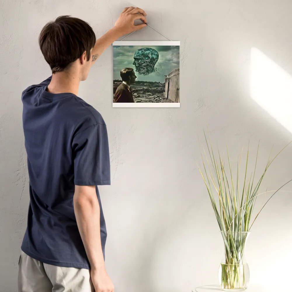 Ethereal Reflections: Identity in a Fragmented World | Poster With White Wood Hanger | 12″×12″