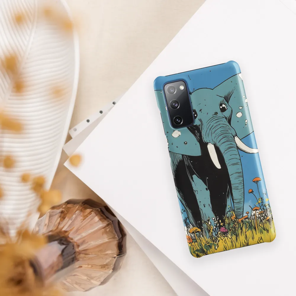 Whimsical Blue Elephant in Bloom