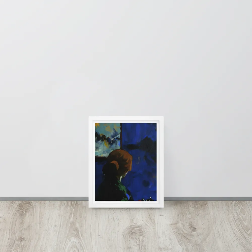 Contemplation Under the Night Sky | Canvas with White Frame | 8″×10″