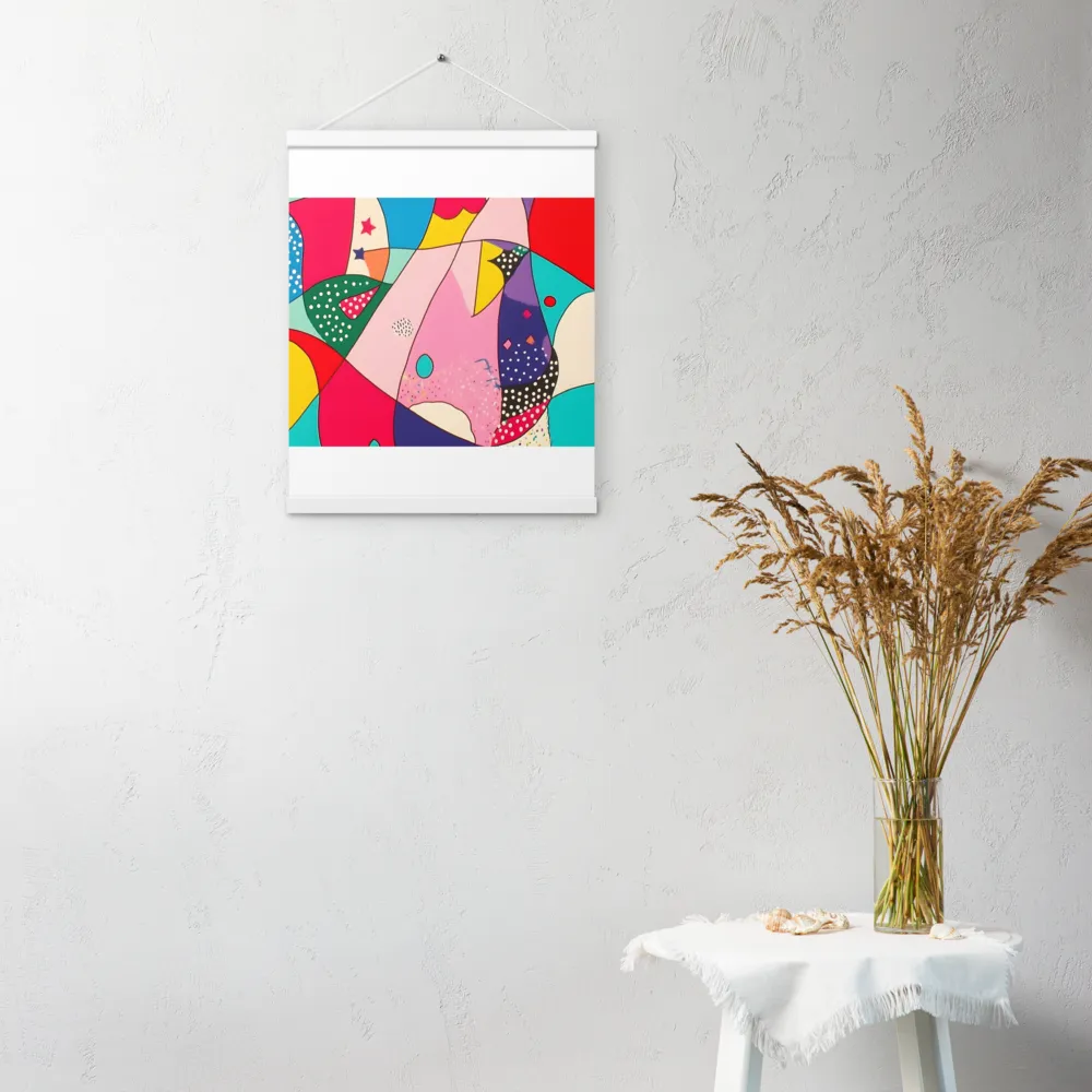 Playful Geometry in Color | Poster With White Wood Hanger | 16″×20″