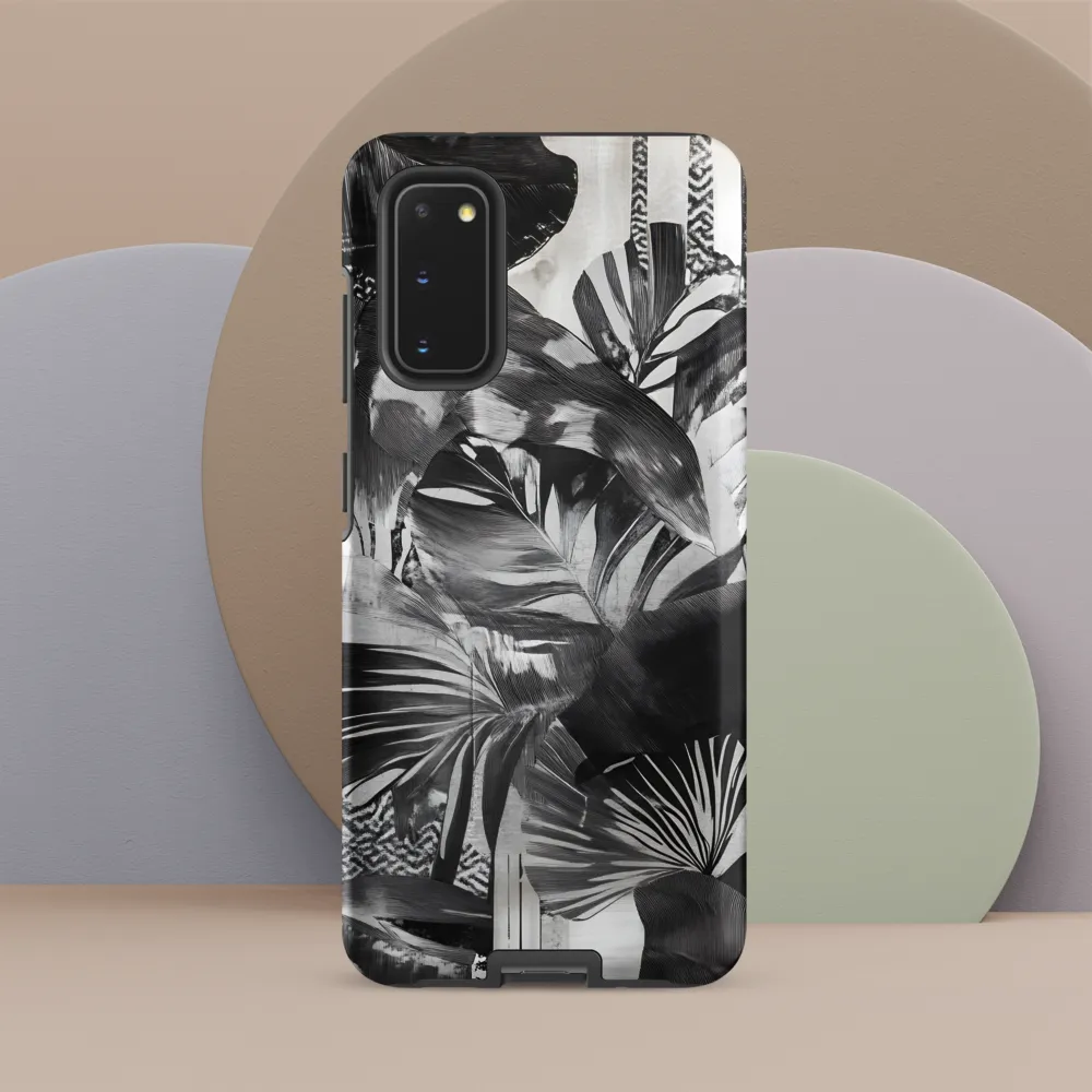 Monochrome Serenity in Tropical Foliage