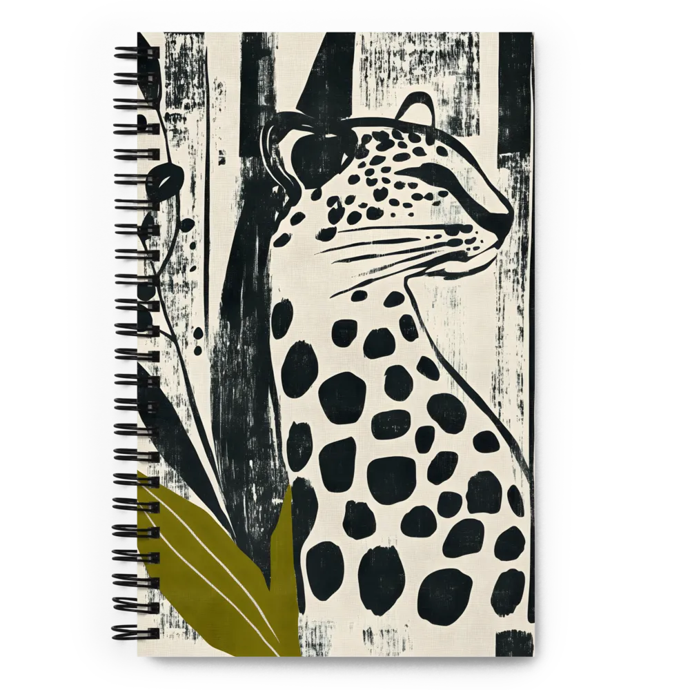 Leopard in Silhouette: A Modern Appeal | Spiral Notebook