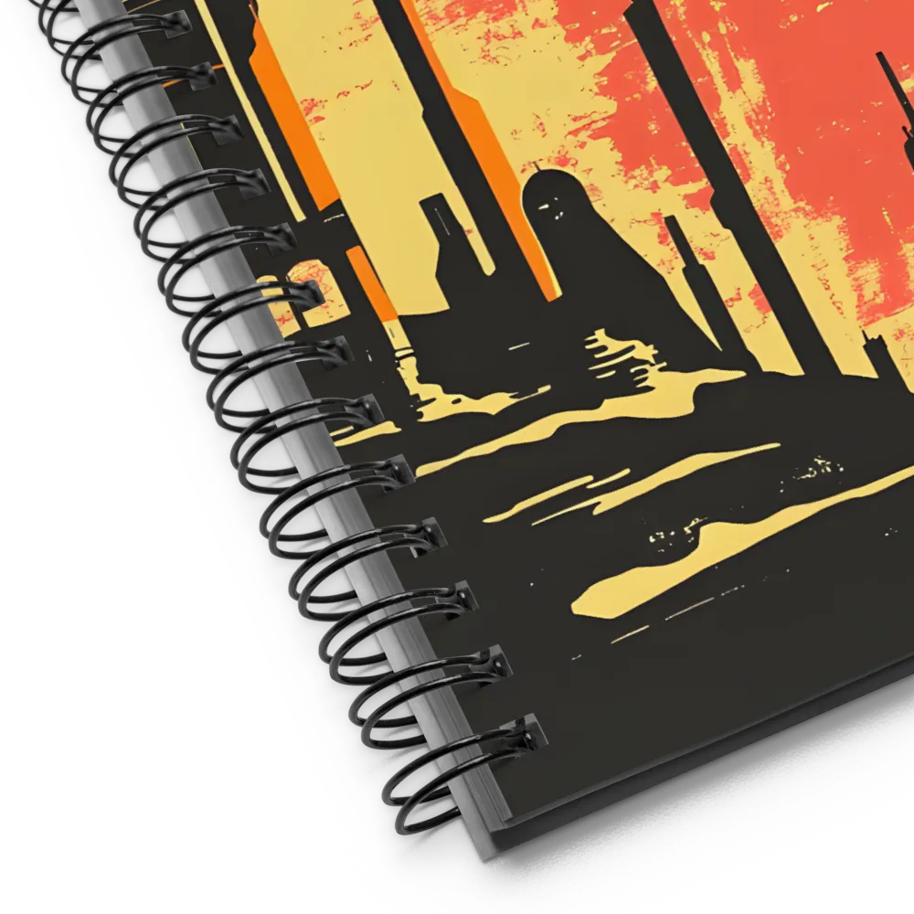 Journey to the Stars: A Retro-Futuristic Landscape | Spiral Notebook