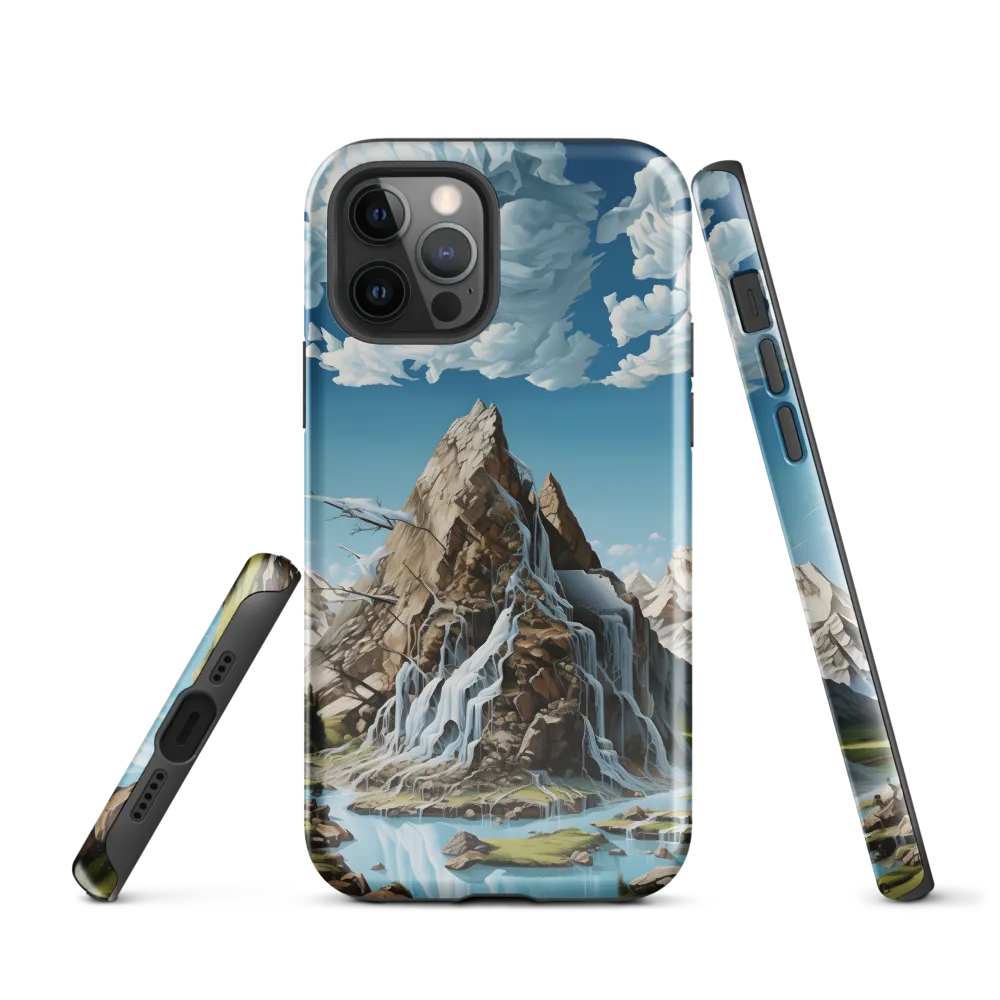 Majestic Cascade: A Mountain Masterpiece | Phone Case |  12 Pro | Tough Case | Glossy