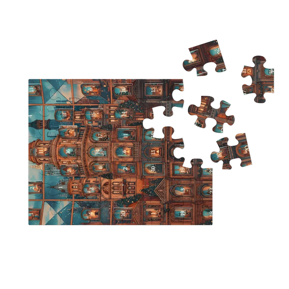 Advent Window Tower 
 Jigsaw Puzzle in Tin Box