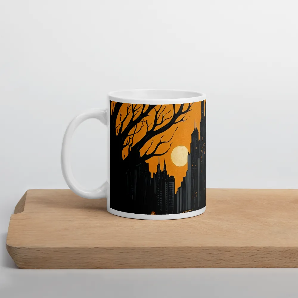 Eerie Cityscape: A Haunting Reflection | Mug with White inside | 11 oz