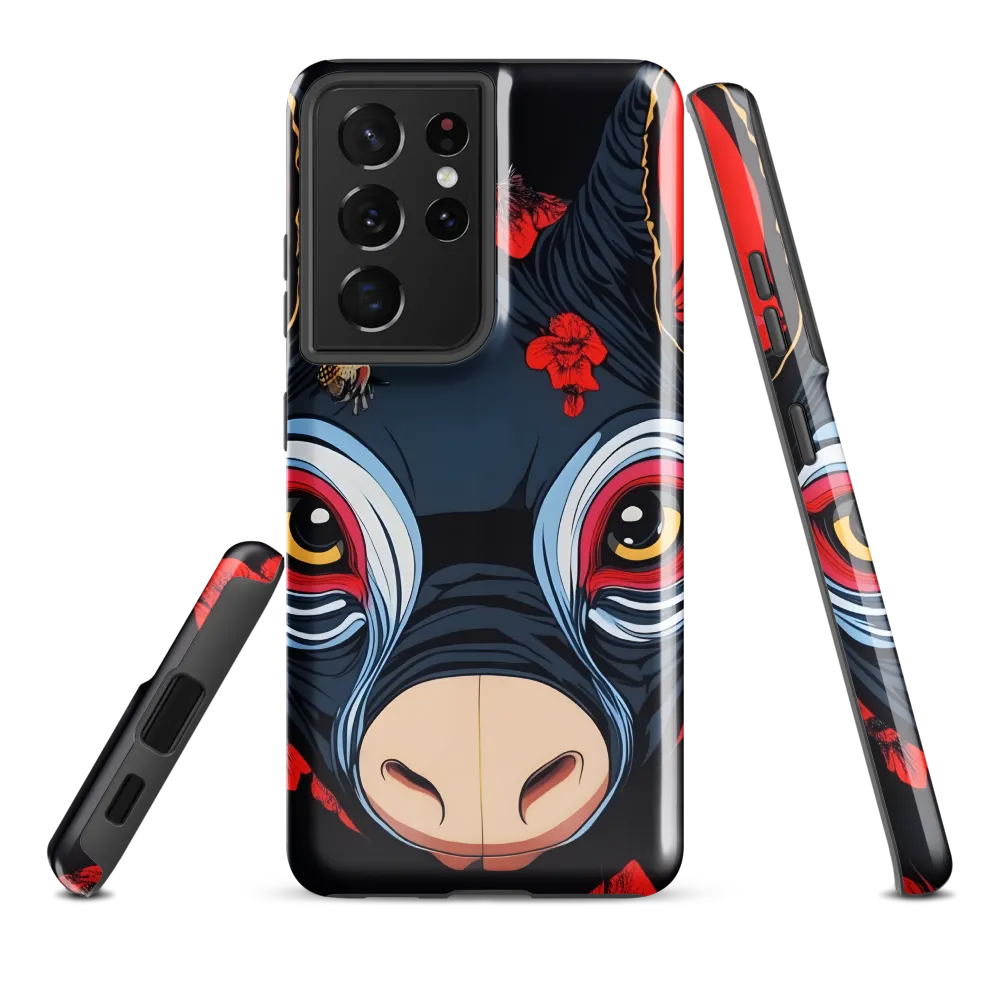 Mystical Bull with Floral Motifs