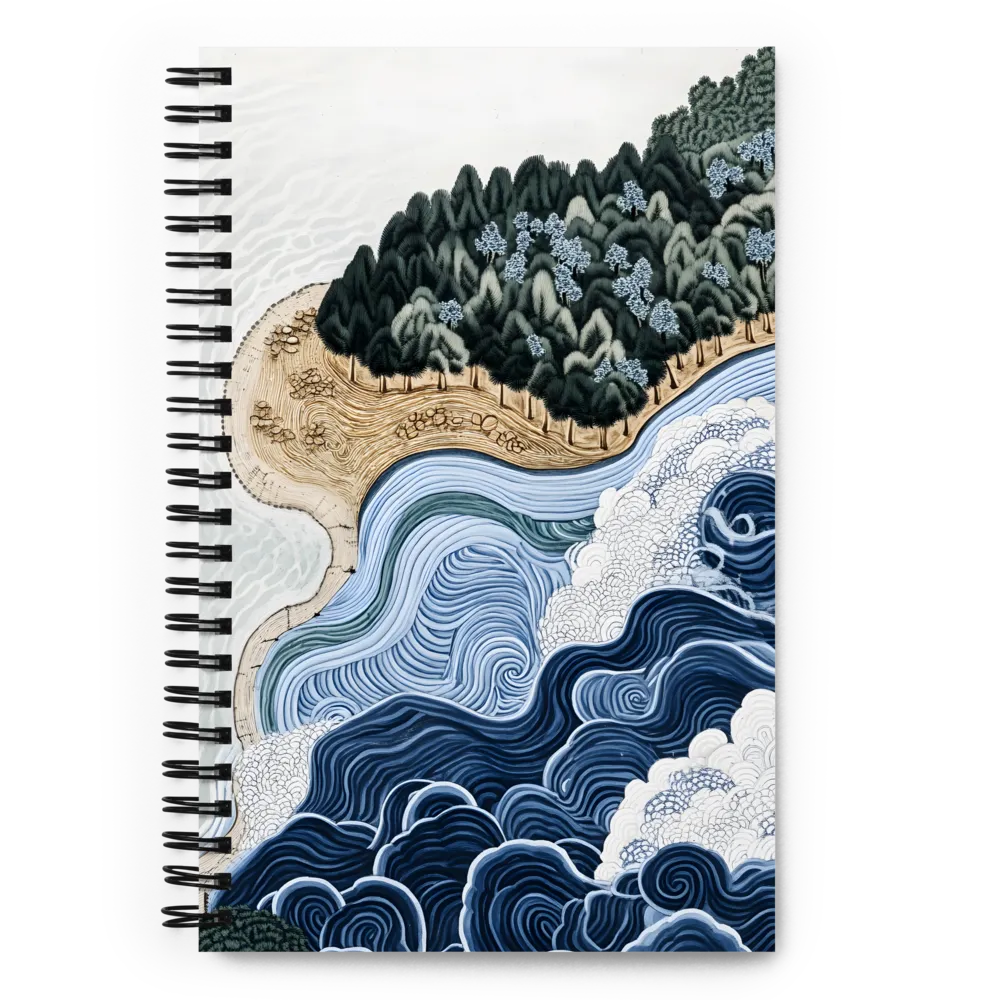 Oceanic Harmony: A Tranquil Landscape | Spiral Notebook