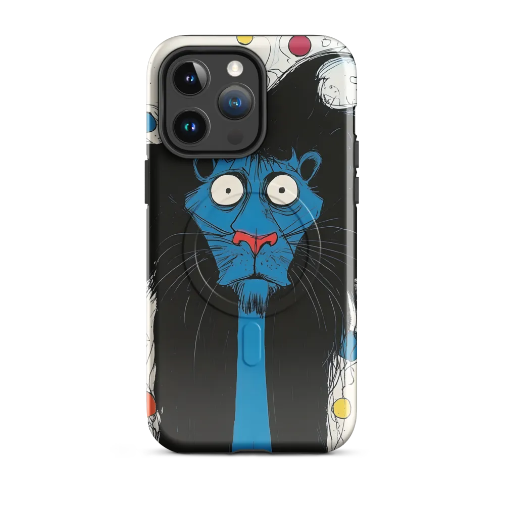 Whimsical Blue Lion