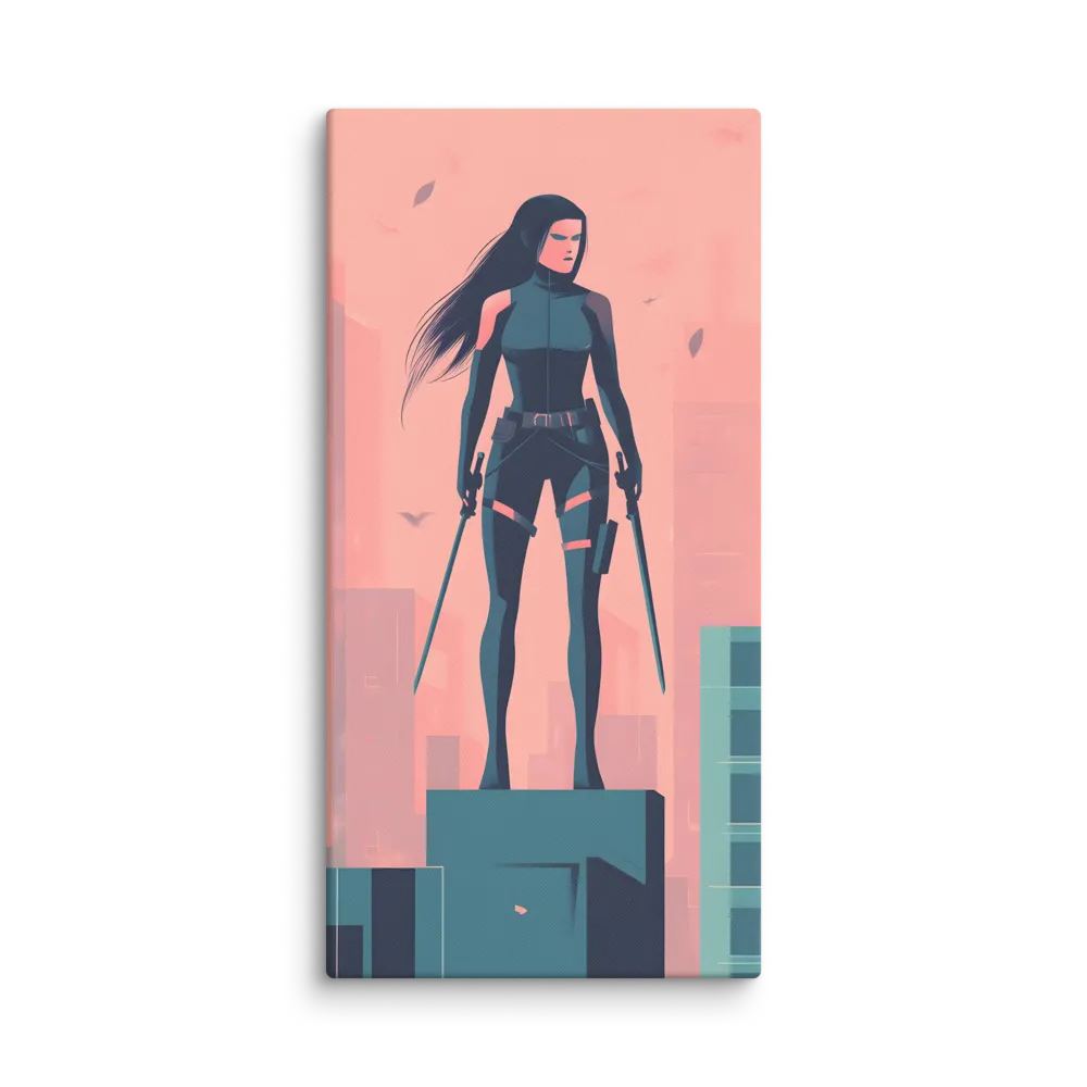Urban Sentinel: A Warrior's Stand | Canvas | 30″×60″
