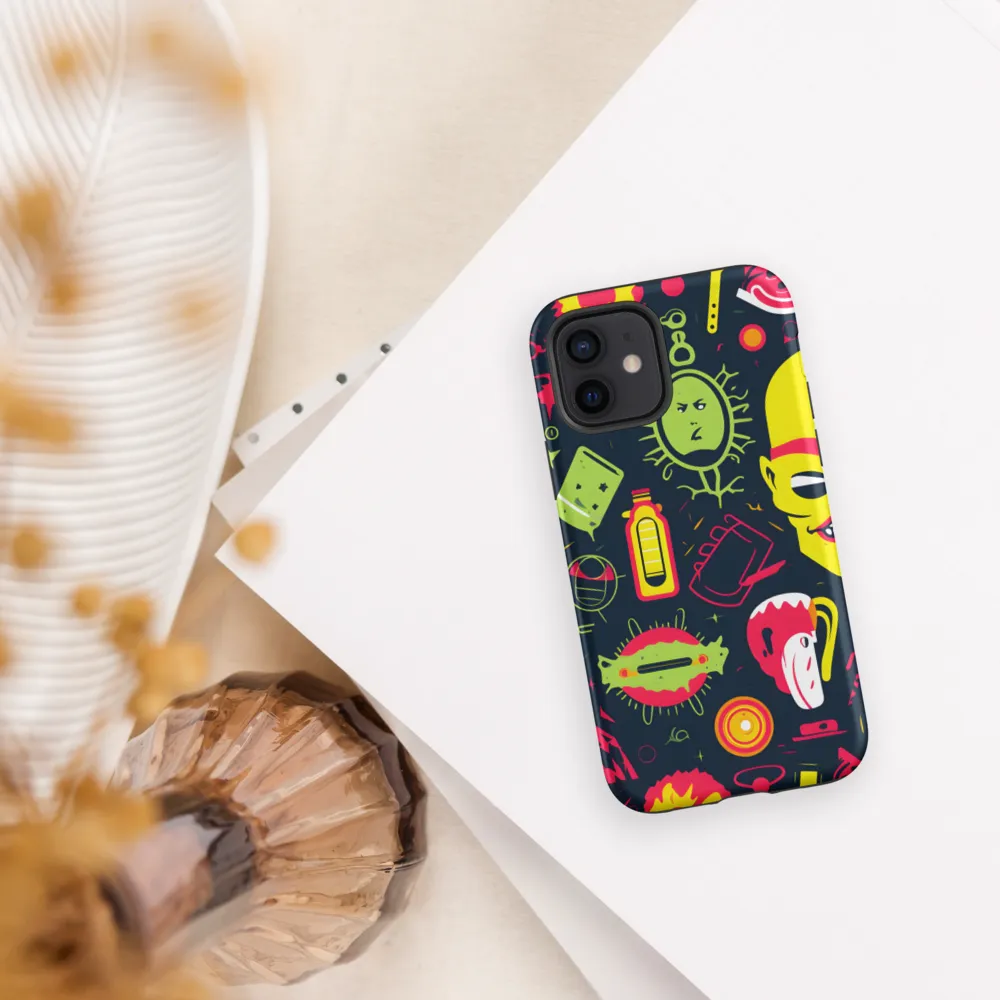 Neon Revelry: A Quirky Exploration of Modern Pop Art | Phone Case |  12 | Tough Case | Matte