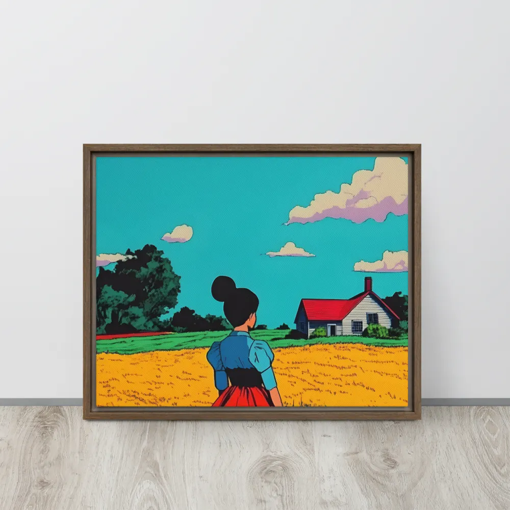 Whispers of a Sunlit Meadow | Canvas with Brown Frame | 16″×20″
