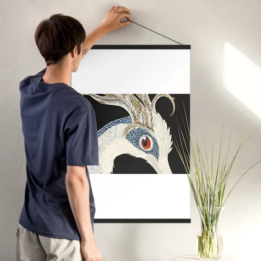 Elegance of the Majestic Peacock | Poster With Black Wood Hanger | 24″×36″