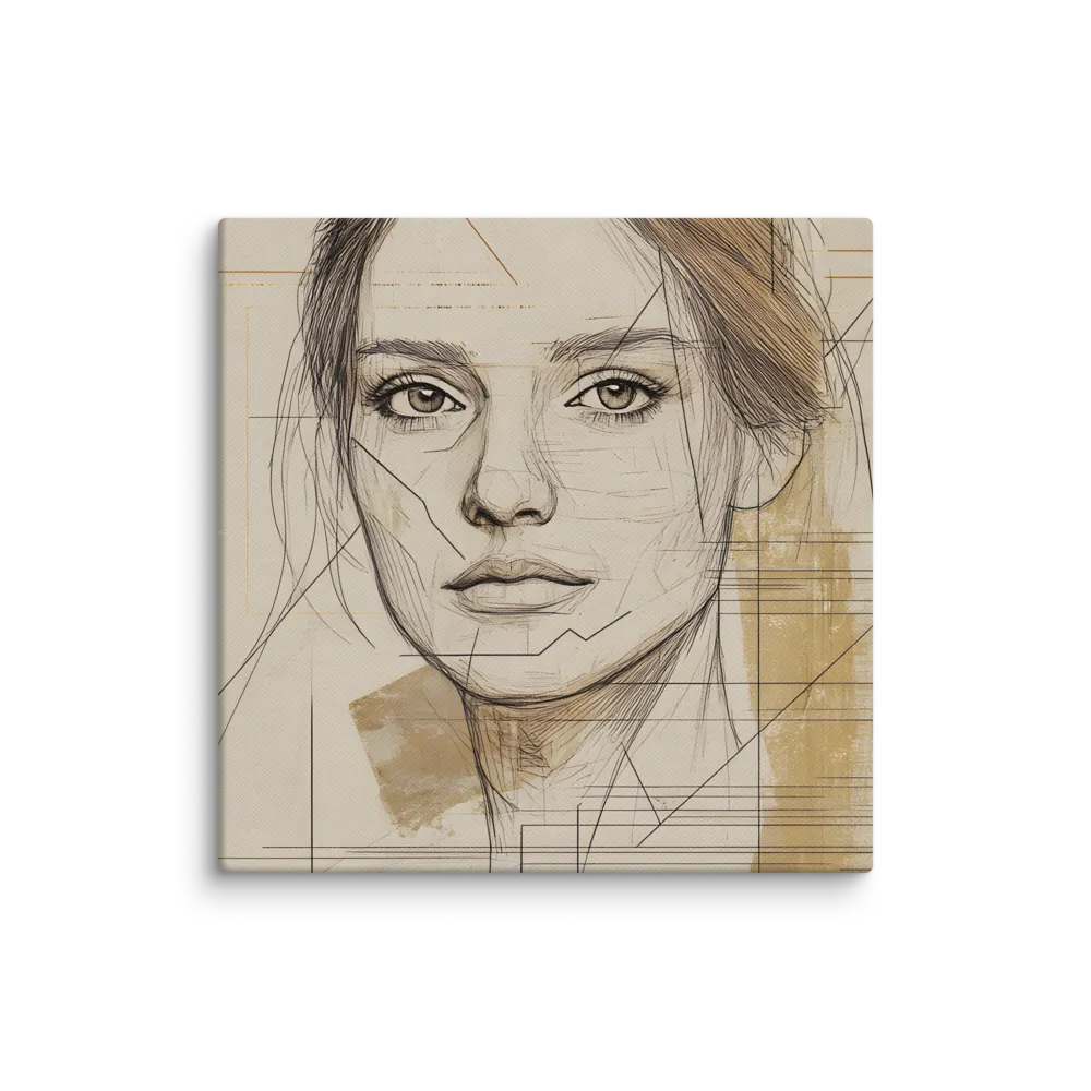 Geometric Elegance: A Modern Portrait | Canvas | 10″×10″