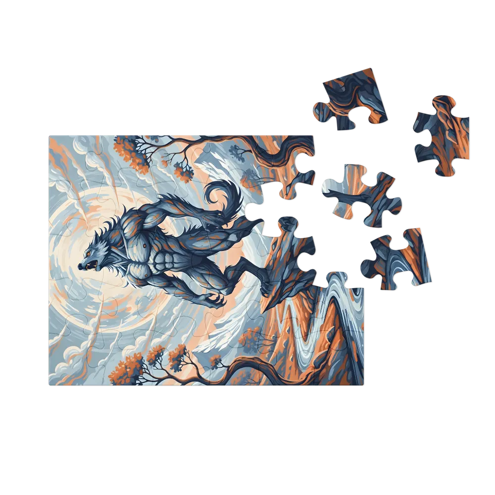 Moonlit Werewolf 
 Jigsaw Puzzle in Tin Box