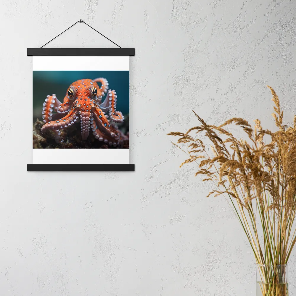 Curiosity of the Deep: The Orange Octopus | Poster With Black Wood Hanger | 11″×14″