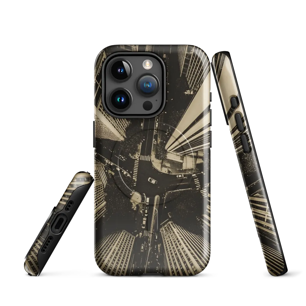 Urban Symphony: Aerial Perspective of City Life | Phone Case |  15 Pro | MagSafe® Tough Case | Glossy
