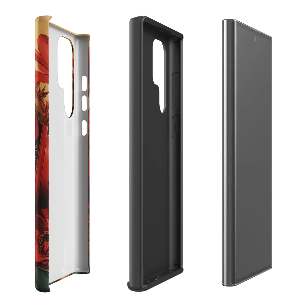 Defiant Portrait in a Floral Realm | Phone Case |  S22 Ultra | Tough Case | Matte