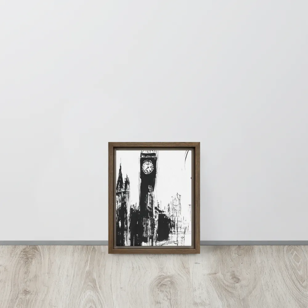 Clock Tower in Motion | Canvas with Brown Frame | 8″×10″