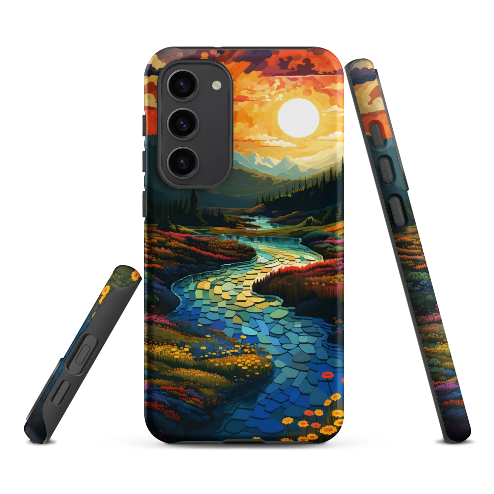 Serenity in Sunset: A Winding River's Embrace | Phone Case |  S23 Plus | Tough Case | Matte
