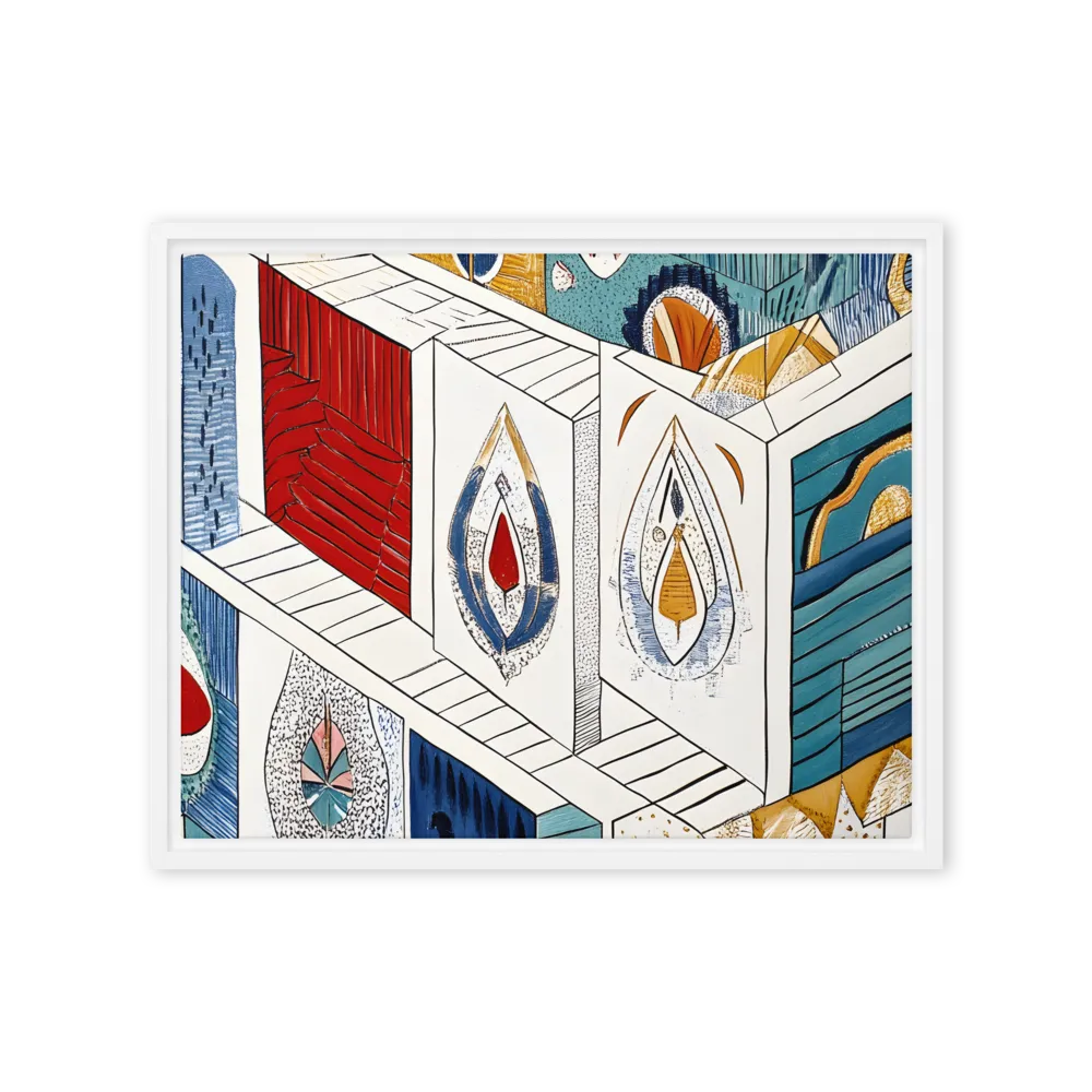 Symphony of Geometric Harmony | Canvas with White Frame | 16″×20″