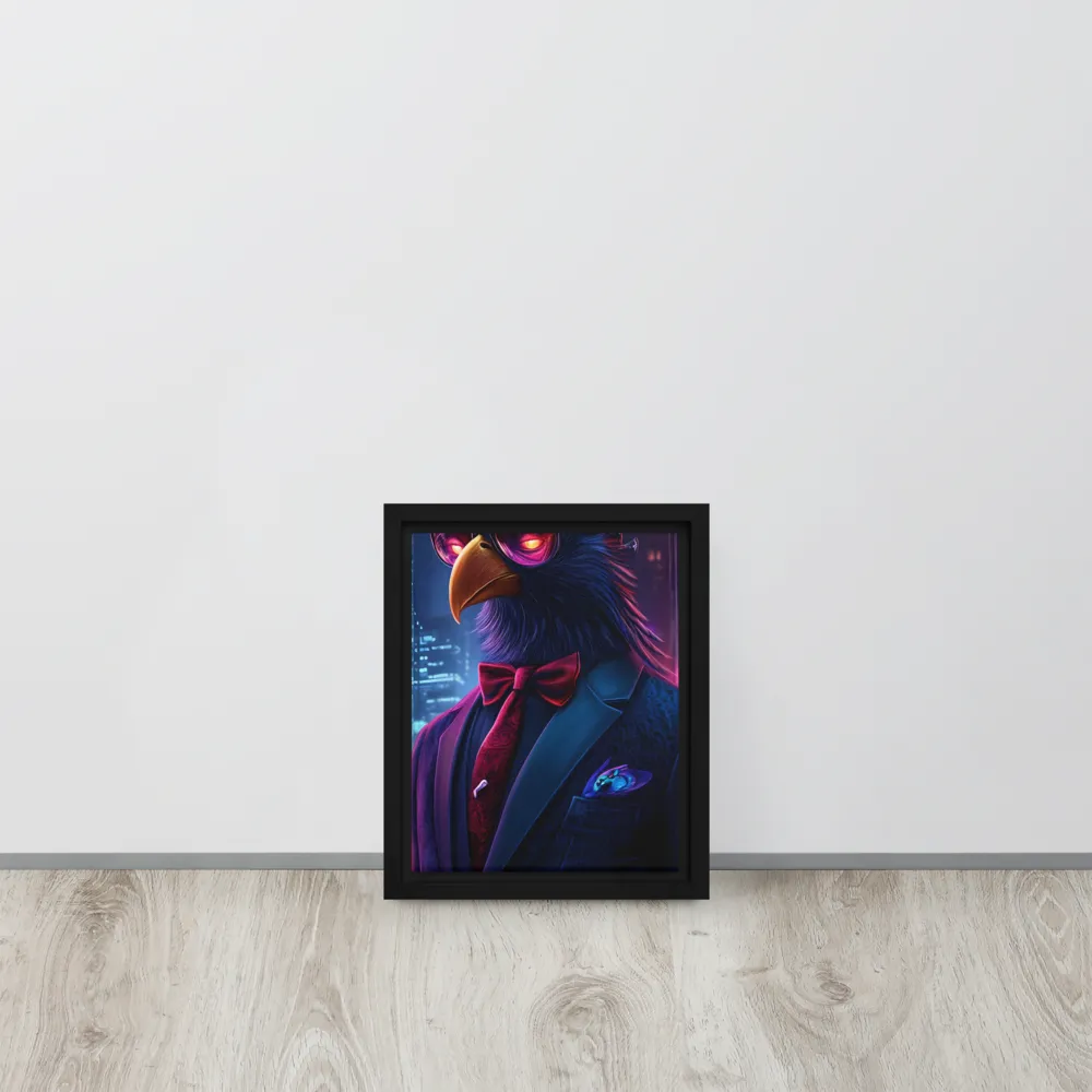 The Dapper Avian | Canvas with Black Frame | 8″×10″