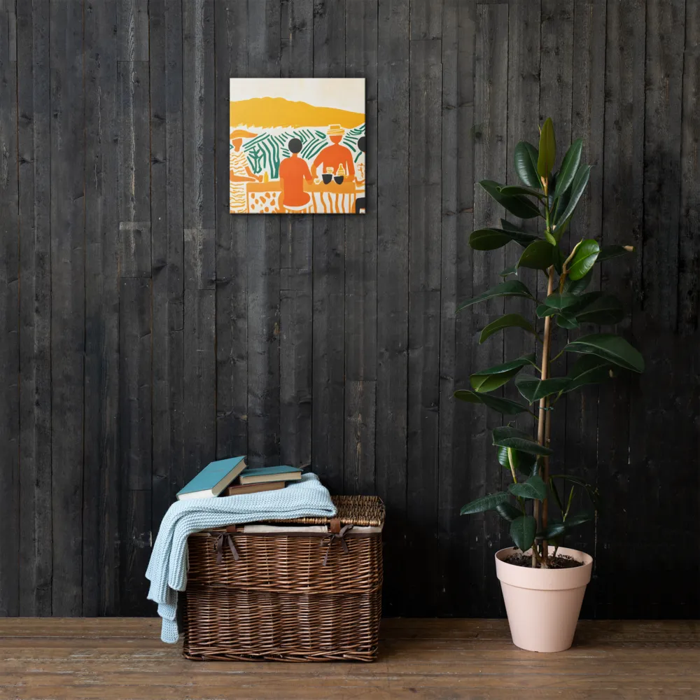Summer Vibes: Café Conversations | Thin Canvas | 16″×16″