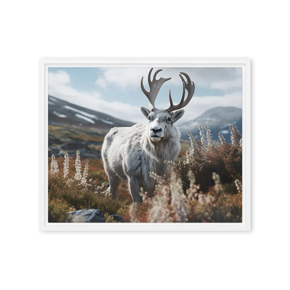 Majestic Harmony: The Reindeer in Nature | Canvas with White Frame | 16″×20″