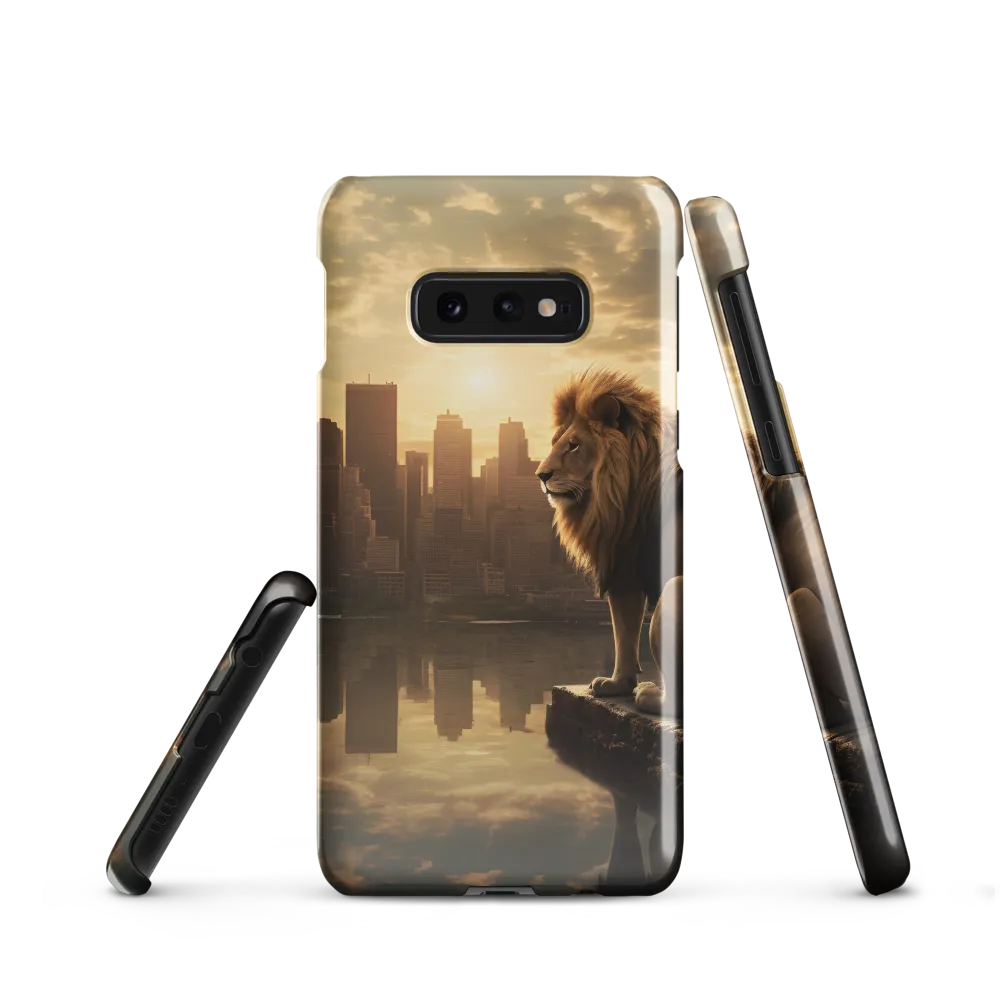 The Lion's Gaze Over the Urban Symphony | Phone Case |  S10e | Snap Case | Glossy