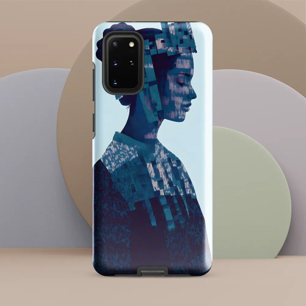 Digital Portrait in Abstract Blue