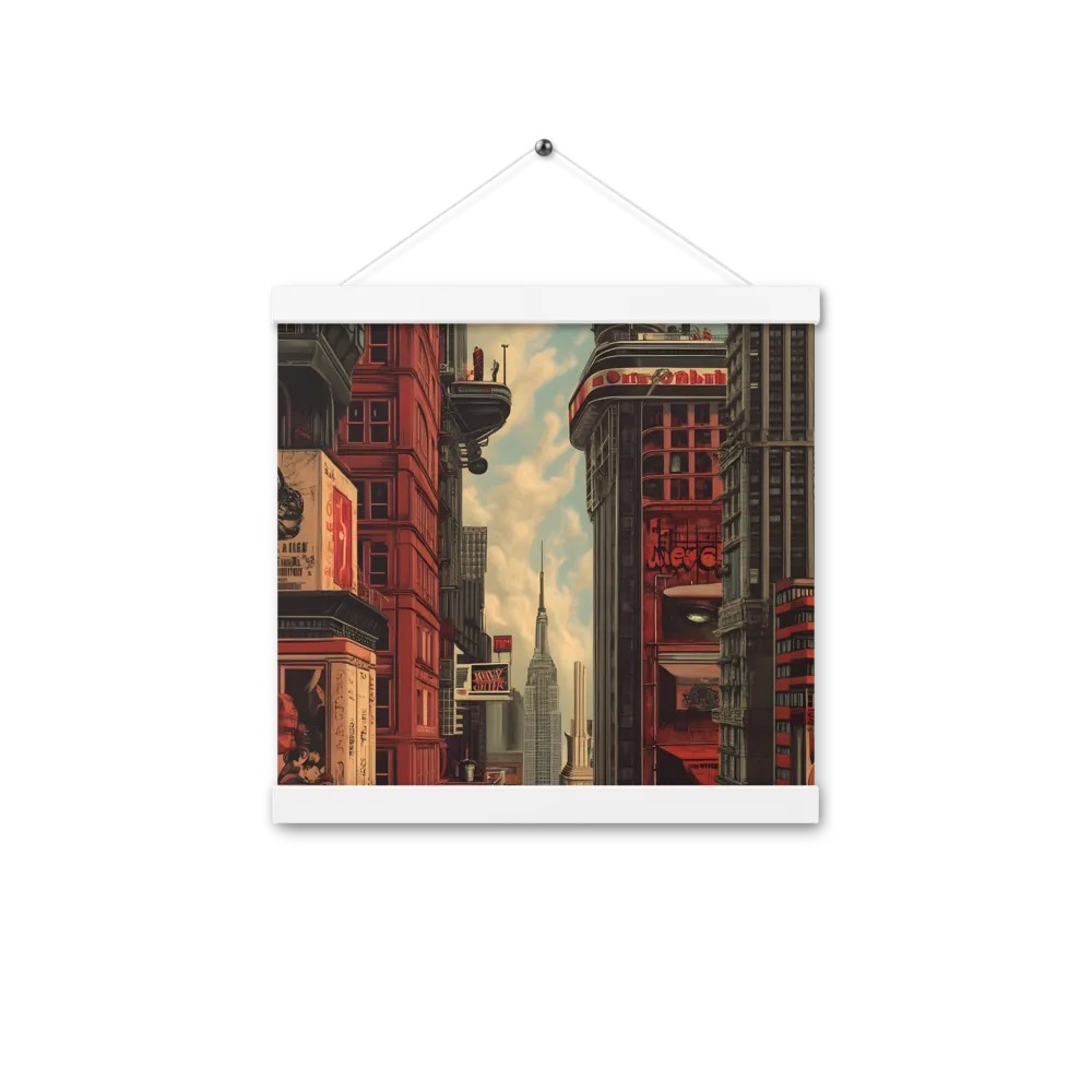 A Glimpse of Tomorrow: Urban Ambition | Poster With White Wood Hanger | 12″×12″