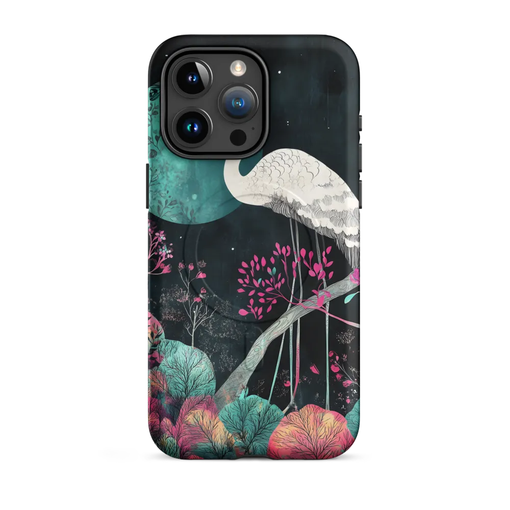 Ethereal Presence: Heron in a Floral Dreamscape