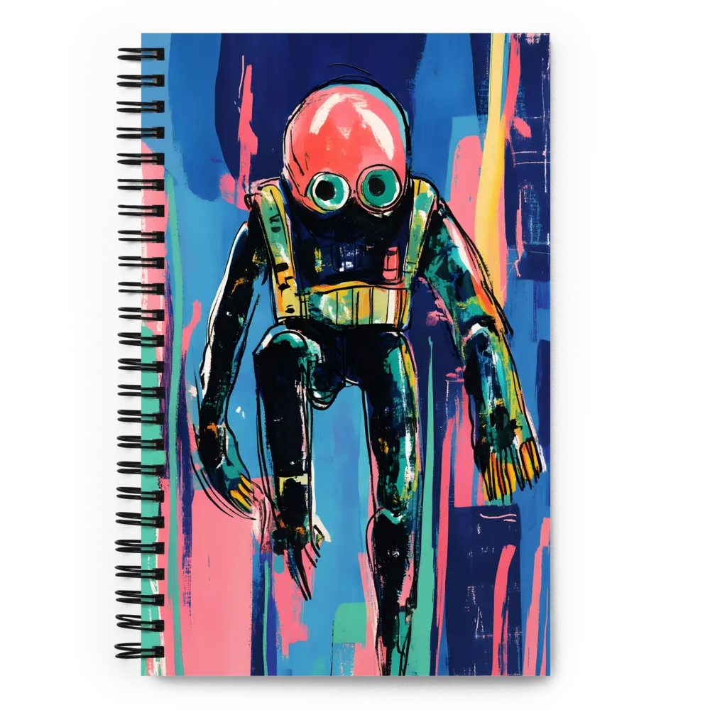 Diver in Vibrant Motion | Spiral Notebook