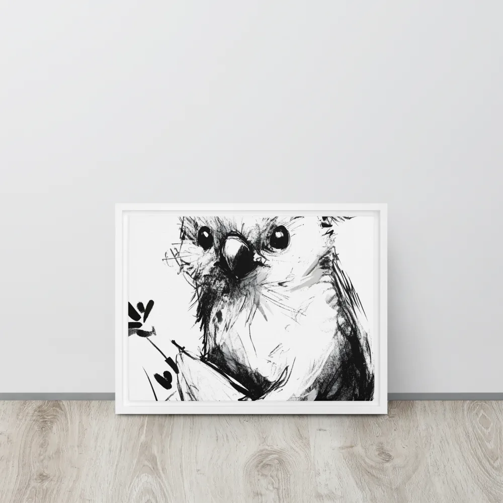 Whimsical Koala in Ink | Canvas with White Frame | 12″×16″