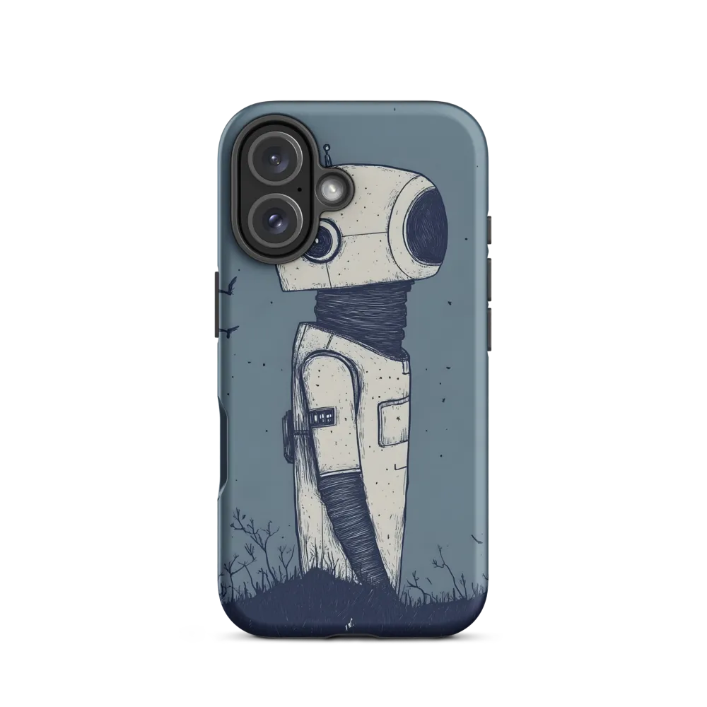 Contemplative Robot in a Barren Landscape | Phone Case