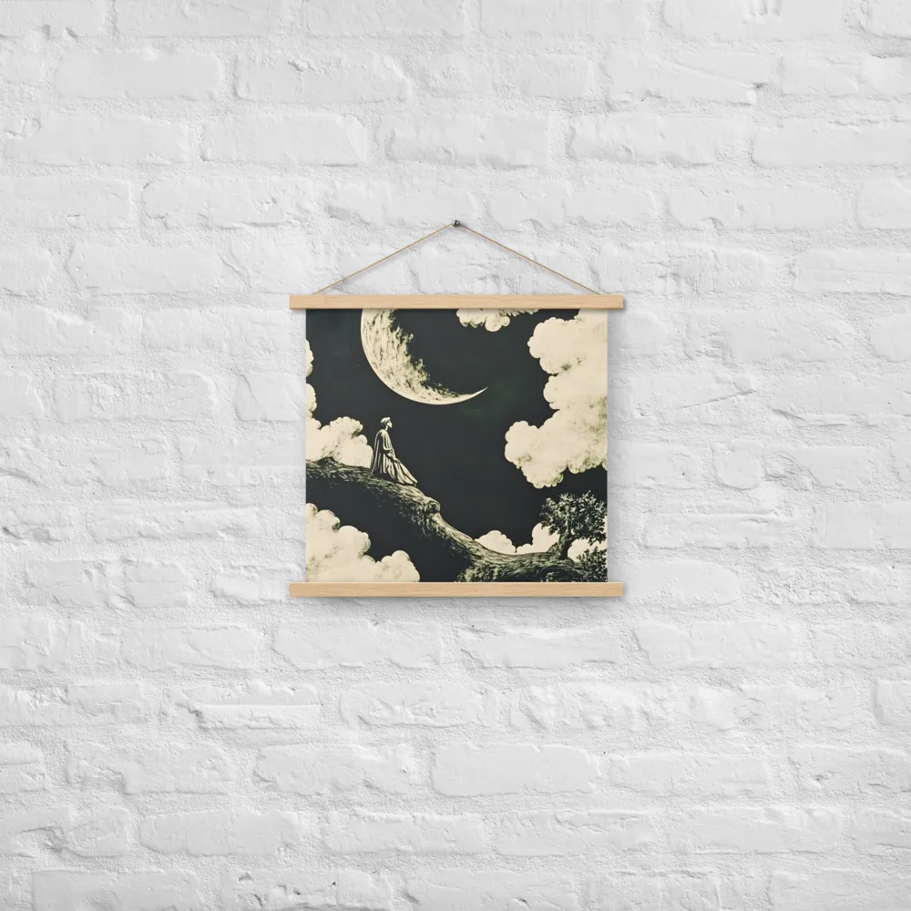 Whispers of the Moon | Poster With Oak Wood Hanger | 18″×18″