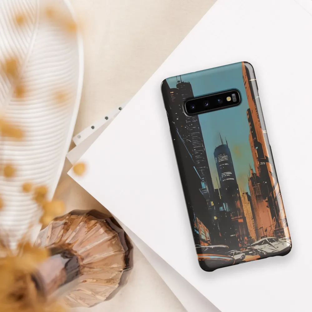 Futuristic Cityscape in Blue and Orange | Phone Case |  S10 Plus | Snap Case | Glossy