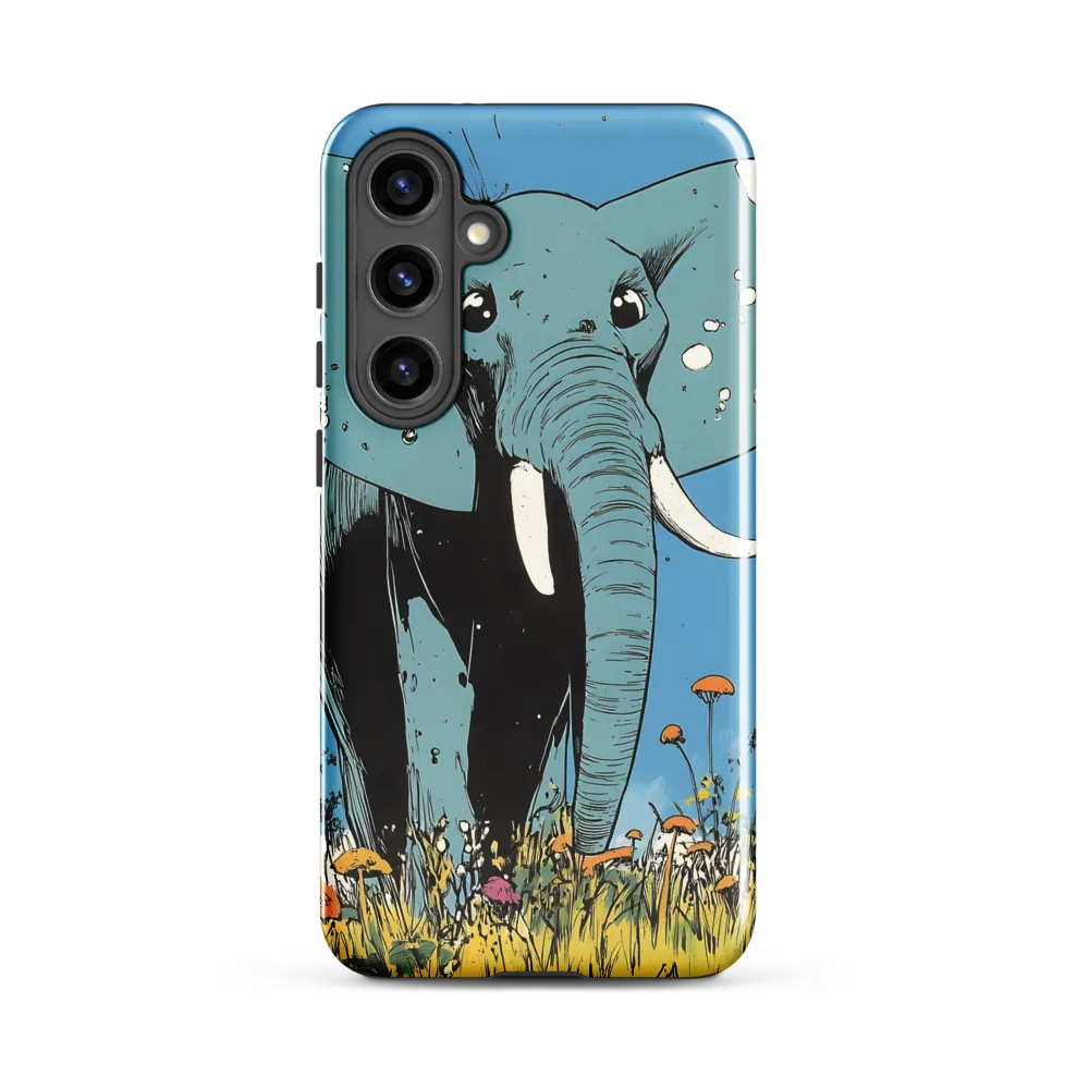 Whimsical Blue Elephant in Bloom