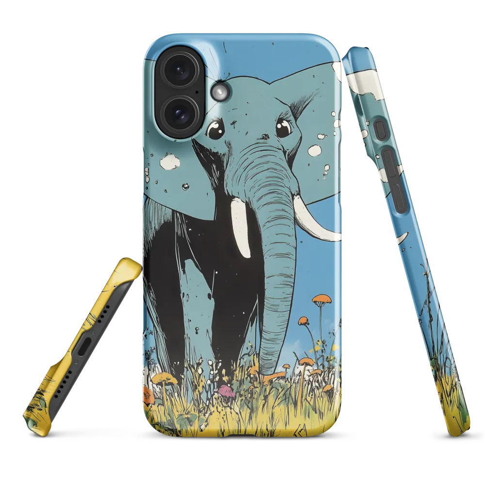 Whimsical Blue Elephant in Bloom