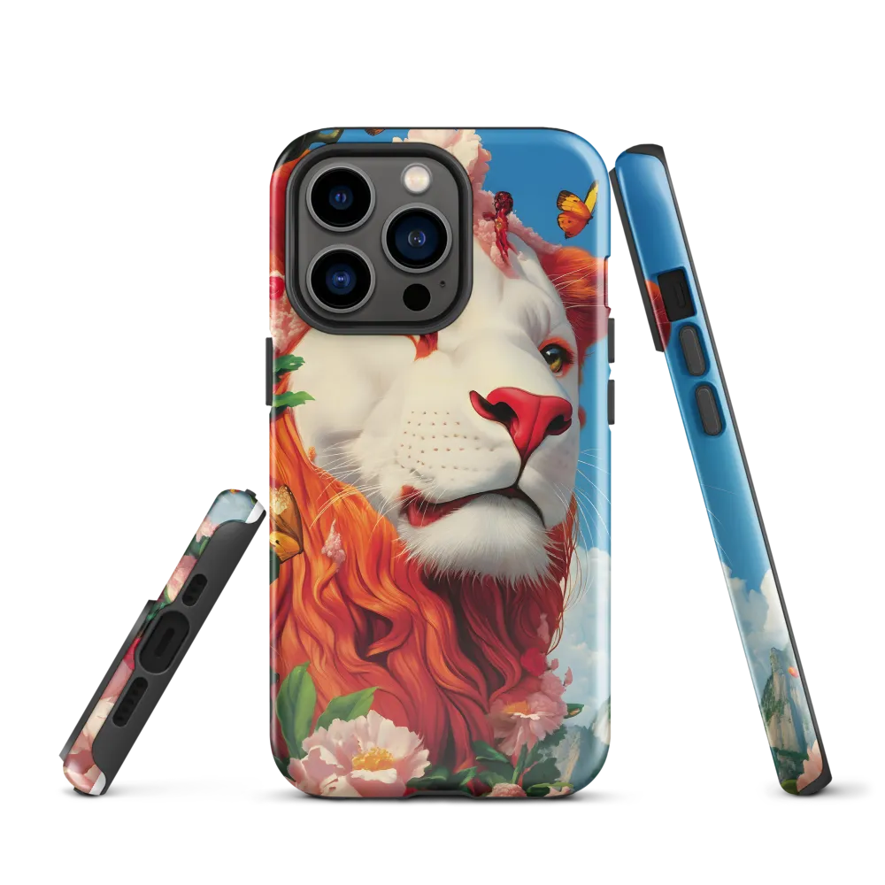 Majestic Lion Amidst Floral Splendor